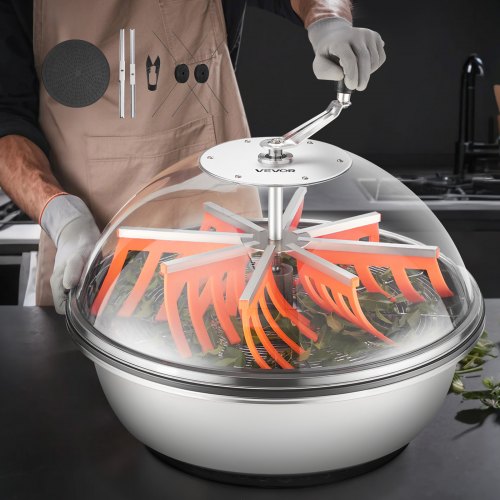 VEVOR Erntemaschine, 600 cm manueller Blattschüsseltrimmer, mit Edelstahlklingen, Nass- & Trocken-Hydrokultur-Schneidemaschine, gedrehter Schleuderschnitt für Pflanzen, Blätter, Knospen, Blumen