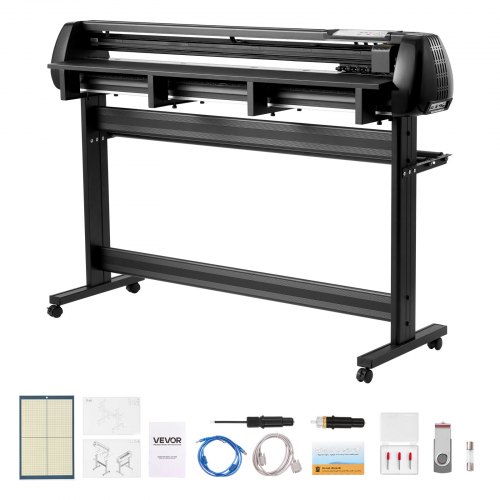 VEVOR Vinylschneidemaschine mit 135 cm max. Zufuhrbreite & Doppelklingen & LED-Anzeige, Plottermaschine Vinyl-Schneideplotter-Set mit Signmaster-Software, kompatibel mit Windows und macOS