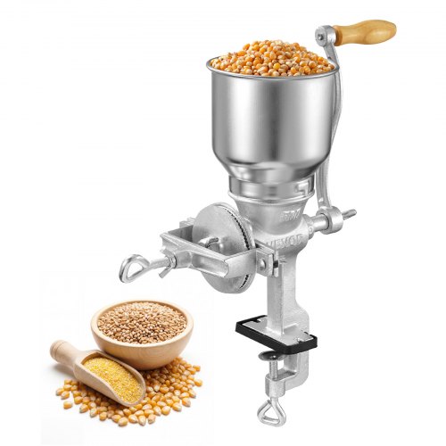 

VEVOR Getreidemühle Manuell aus Gusseisen, Handkurbel Kornmühle mit Hohem Trichter & Stabiler Tischklemme, Malzmühle Kaffeemühle Gewürzmühle für Kaffeebohnen Gewürze Weizen Mais Nüsse, Küchenhelfer