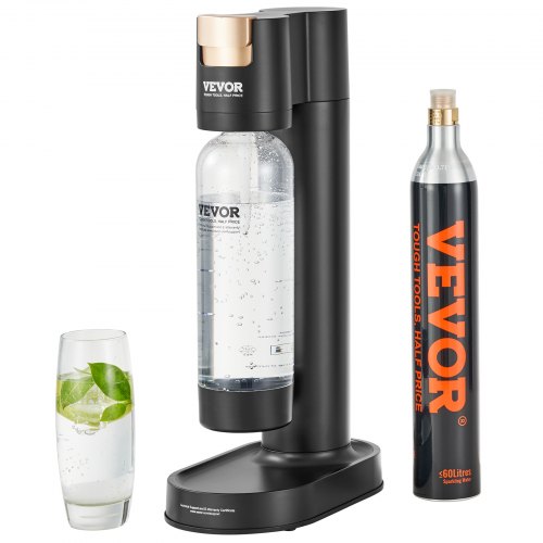 

VEVOR Sprudelwassergerät, Sodamaker-Maschine zum Sprudeln zu Hause, Selterswasser-Starter-Kit mit BPA-freier 1 L PET-Flasche, CO2-Flasche, Kompatibel mit Einschraubbaren 60L CO2-Flaschen (CO2 frei)