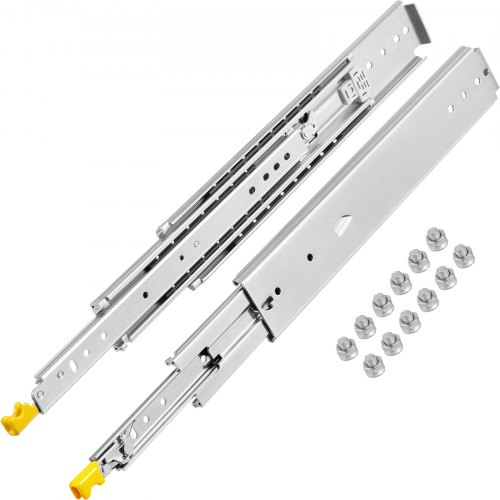 

VEVOR Schubladenschienen Schulbladenauszug Kaltgewalzter Stahl Rollenauszug 61-121,9cm ausziehbar Kugelführung 225kg Belastbarkeit Schubladen