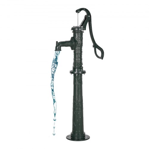 VEVOR Schwengelpumpe Antik Vintage, 6 m Förderhöhe, Nostalgiepumpe aus Gusseisen, Brunnenpumpe mit erhöhtem Sockel, NPT 1-1/4 Zoll Anschluss, Gartenpumpe, für Garten, Teich, Hof, Bauernhof, Grün
