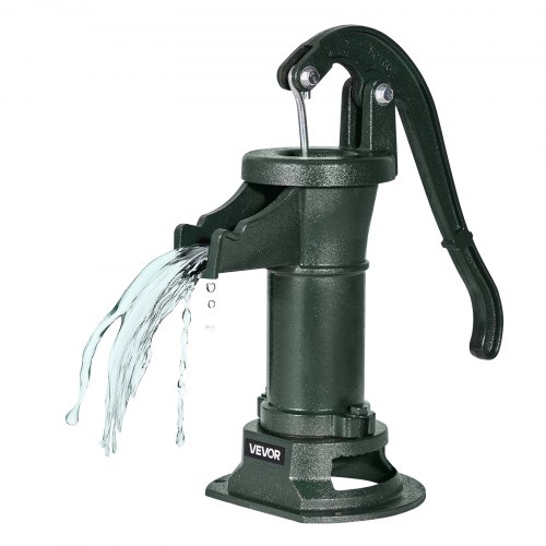 VEVOR Schwengelpumpe Antik Vintage, 7,6 m Förderhöhe, Nostalgiepumpe aus Gusseisen, Brunnenpumpe, Handpumpe NPT 1-1/4 Zoll Anschluss, Gartenpumpe, für Garten, Teich, Hof, Bauernhof, Grün