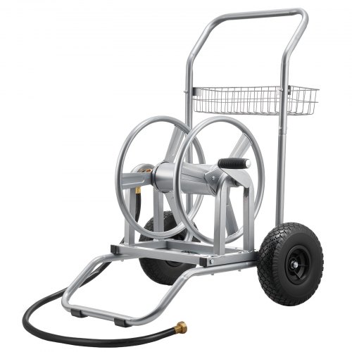 VEVOR Schlauchwagen, 6096/9144cm Gartenschlauchwagen, Schlauchtrommel mit zwei Rädern, Griff & Aufbewahrungskorb, Schlauchaufroller mit doppeltem Verwendungszweck für Garten, Auto 675x610x900mm