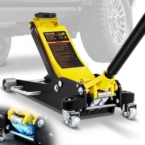 VEVOR Rangierwagenheber 3 t Tragkraft Hydraulischer Wagenheber, 90-500 mm Autoheber aus Aluminium & Stahl, Heber Ständer 99 mm Durchmesser, Scherenwagenheber für SUVs Geländewagen Werkstatt