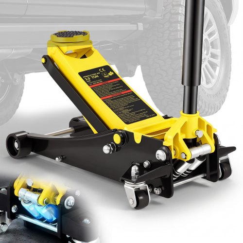 VEVOR Wagenheber, 3 Tonnen niedriger Wagenheber, Hochleistungs-Rennwagenheber aus Stahl mit Doppelkolben-Schnellhubpumpe, Hubbereich des Wagenhebers 3,35"-19,69