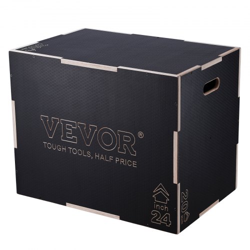 

VEVOR 3-in-1-Plyometrische Sprungbox 30/24/20-Zoll-Plyobox, Sprungkasten Sprungkiste 204 kg Tragfähigkeit, Fitnessübungs-Step-Up-Box für Heimtraining, Sprungkrafttraining Schwarz Einstellbare Höhe