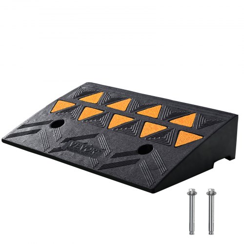 

VEVOR Schwellenrampe Vollgummi Türschwellenrampe Max. Tragfähigkeit bis zu 15Tonnen Bordsteinrampe 50x30x10,8cm Rollstuhlrampe Auffahrrampe Gummirampe Geeignet für unebenen Boden Bordsteinkanten