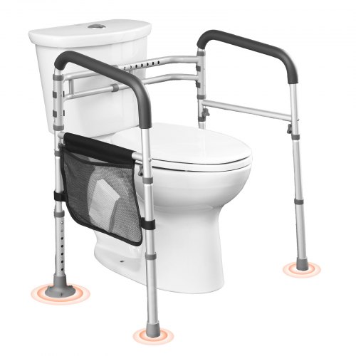 

VEVOR Toiletten Sicherheitsgeländer Aufstehhilfe Toilette 136 kg Toilettensitz mit rutschfesten Griffen, Toilettenhandläufe mit verstärktem Aluminiumlegierungsrohr, für Schwangere Verletzte