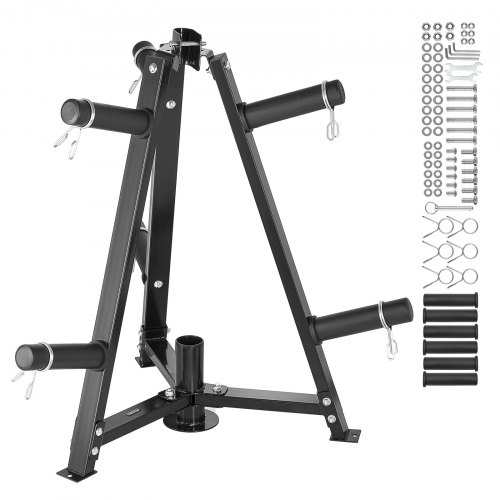 VEVOR Hantelscheibenständer, Hantelscheibenbaum für 2-Zoll-Hantelscheiben, Standard-Hantelscheibenbaum, 300 lbs Tragkraft, Gewichtsaufbewahrungshalter, Home-Gym-Langhantelständer-Aufbewahrungsständer, Schwarz