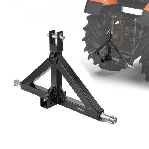 VEVOR 3-Punkt-Anhängerkupplung mit 5,08 cm Empfänger, Dreipunktaufnahme, 1360 kg Kapazität, Traktor-Anhängerkupplungsadapter, kompatibel mit Kubota, Mahindra, John Deere, Massey Ferguson