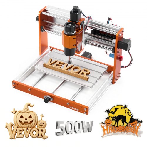 VEVOR CNC-Fräsmaschine, 500-W-Spindel, 3-Achsen-Graviermaschine, Arbeitsbereich 300x180x80 mm, Offline-Steuerung, Endschalter, Not-Aus, zum Schnitzen & Schneiden von Holz, Acryl & Kunststoff.