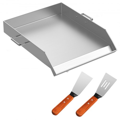 

VEVOR Edelstahl Grillplatte, Weber Grillrost Edelstahl 40 x 45,7 x 8 cm, Grillrost rund mit großer Oberfläche, Grillrost Gusseisen mit 2 Schaufeln, Plancha passend für Grills der Weber Baureihe