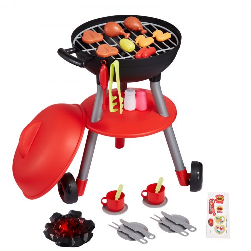

VEVOR 28-teiliges Grill-Spielset, Kinderspielzeug-Küchenspielset mit Ton und Licht, Spielset für kleine Köche, interaktives Grillspiel, Spielset zum Kochen von Lebensmitteln, Grillspielzeuggrill für Kleinkinder, Jungen und Mädchen im Alter von 3–5 Jahren,