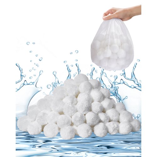 VEVOR Filter Balls für Sandfilter, 0,7 kg, Filterbälle ersetzen Pool-Filtersand, wiederverwendbare Filtermedienbälle aus Polyesterfaser mit Waschbeutel, für Schwimmbecken, Aufstellbecken, Aquarium