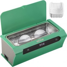 VEVOR Ultraschallreinigungsgerät 220 V Ultraschallreiniger 35 W Ultraschallgerät Grün Schmuckreiniger mit Reinigungskorb für Reinigung von Brillen Schmuck Uhren Zahnersatz 500 ml 45 kHz