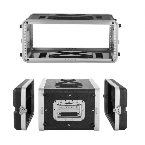 VEVOR 4U Rack-Gehäuse 310 mm, Rack-Koffer 290 mm Innentiefe, Serverschrank aus ABS-Kunststoff, Versenkte Drehverschlüsse, Abnehmbare Vorder- & Rückseite, für Verstärker Prozessoren Controller