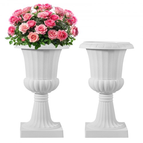 VEVOR 2er Set Pflanzpokal Pflanzgefäß Pflanzkübel Blumenspindel 40x67cm Weiß