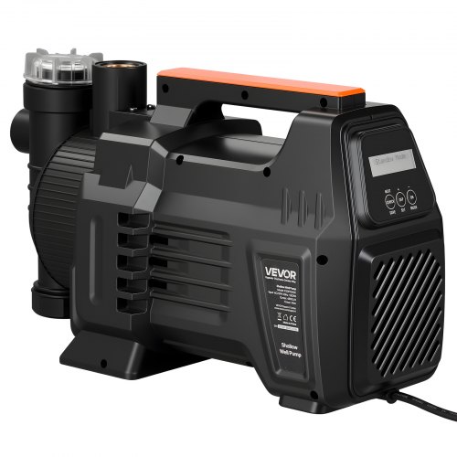 VEVOR Gartenpumpe 1300 W, Bewässerungspumpe Max. Fördermenge 4800 L/h, PP-Jetpumpe, Saugpumpe mit 48 m Fördehöhe, Intelligenter Elektronischen Steuerung, für Gartenbewässerung & Rasensprenger
