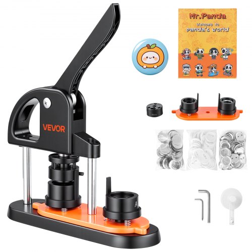 VEVOR Buttonmaschine Knopfmachermaschine 25mm 500 Stk. Badge Punch Press, Buttonpresse, DIY Badge Press Machine Button Badge Maker für Personalisiertes Abzeichen inkl. Zauberbuch