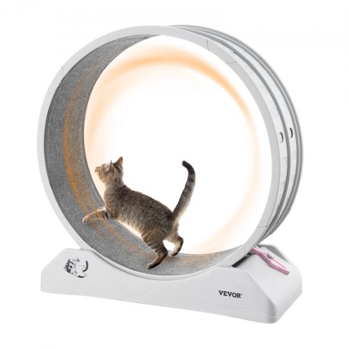 

VEVOR Katzenlaufrad, 80x34x85cm, großes Laufrad für Katzen mit sicherer Bremse & Laufbahn aus Teppich, leiser Betrieb, Laufband für Katzen bis zu 4kg, Katzenrad für Gewichtsverlust & Gesundheit, weiß