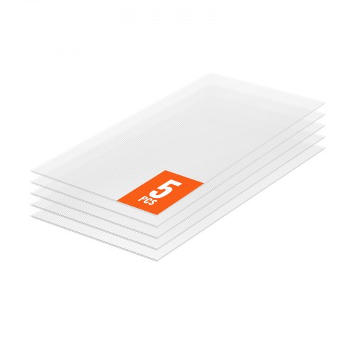 

VEVOR 5er-Set Gewächshausplatten aus Polycarbonat, 1210 x 605 x 8 mm Stegplatten, wasserdichte UV-geschützte gewellte Hohlkammerplatten, schlagfeste, transparente Dachplatten für Gewächshaus/Garten