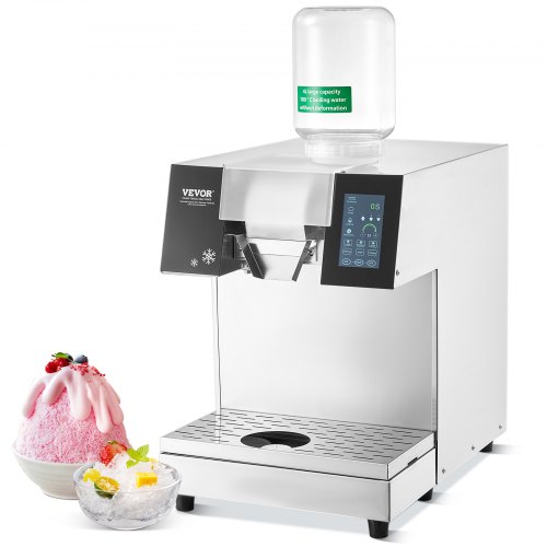 VEVOR Kommerzielle Schneeflocken-Eismaschine Schneeeisbereiter, 180 kg/24 h Schneeflocken-Eismaschine, Edelstahl-Eisrasierer, elektrischer Schneekegel-Maker mit Flüssigkeitskühlsystem & Touch-LCD