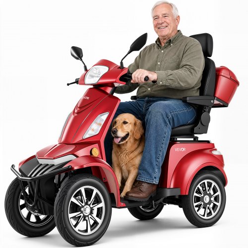 VEVOR Elektromobil mit 4 Rädern für Senioren, 227 kg Tragkraft, Mobilitätsroller 35 km Reichweite mit 3 Geschwindigkeiten, 1 kW Seniorenmobil für jedes Gelände, max. Steigfähigkeit 20°