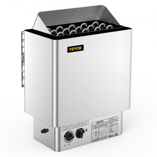 

VEVOR Saunaofen 9 KW, Sauna Elektroherd 380 V - 415 V, Edelstahlsaunaofen 20 kg Saunasteine, Elektrischer Saunaofen 2 Modi (Temperatur, Zeit), für 9-13 m³ Saunaraum, 190 cm Höhe, mit Wandhalterung