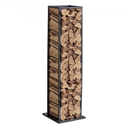 VEVOR Kaminholzregal, 330 x 320 x 1120 mm, Brennholzregal für den Innenbereich, 45,4 kg Tragkraft, hohes Holzlagerregal, Feuerholzregal aus pulverbeschichtetem Stahl, für Kamin, Feuerstelle