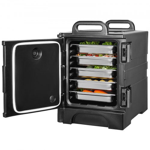 

VEVOR Isolierter Speisenbehälterträger Warmhaltebox für Gastronomie 75 L, Speisenbehälter mit Doppelschnallen & Griffen, Speisenbehälterträger Lebensmitteltransportbox Restaurant Kantine schwarz