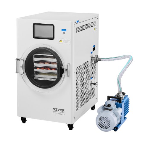

VEVOR Gefriertrockner Gefriertrocknungsmaschine Trocknungsausrüstung (4–6 kg Kapazität) für Lebensmittel mit 4-lagigen Tabletts & einstellbarer Temperatur und Zeit, für Früchte Obst Weiß
