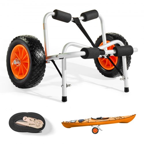 Vevor Kajakwagen, 113 Kg, Faltbarer Kanuwagen Mit 25, 4 Cm Vollgummireifen & 1 Ratschengurt, Bootswagen Zum Transportieren Von Kajaks, Kanus,
