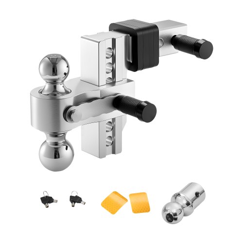 VEVOR Anhängerkupplung, 15,2 cm Kugelkupplung, Dreifach-Kugelkopfhalterung für 5 cm Empfänger, Kugelkopfgröße 47,6, 50 und 58,7 mm, max. 6800 kg, für Wohnmobile, Geländefahrzeuge und LKWs