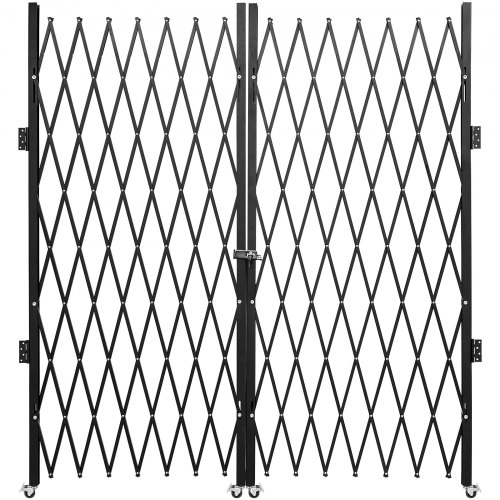 

VEVOR Doppeltes Faltbares Sicherheitstor, 156 x 310 cm Falttürtor, Akkordeon-Sicherheitstor aus Stahl, Erweiterbares Sicherheitstor, 360° Rollendes Barrikadentor, Scherentor oder Tür mit Schlüsseln