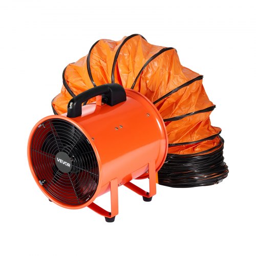 

VEVOR Bauventilator 300-W-AC-Motor Baugebläse 2830 U/min Baulüfter Gebläse 1720 CFM (2922 m3/h) Axiallüfter 10 m Schlauch Axialgebläse 79 dB Geräuschpegel Industrielüfter IP44