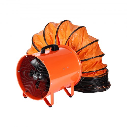 

VEVOR Bauventilator 592-W-AC-Motor Baugebläse 2850 U/min Baulüfter Gebläse 5175 CFM (8792 m3/h) Axiallüfter 5 m Schlauch Axialgebläse 79 dB Geräuschpegel Industrielüfter IP44