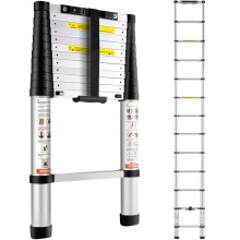 VEVOR Teleskopleiter ausziehbar 380cm Höhe Anlege- Klappleiter 170kg Belastbar