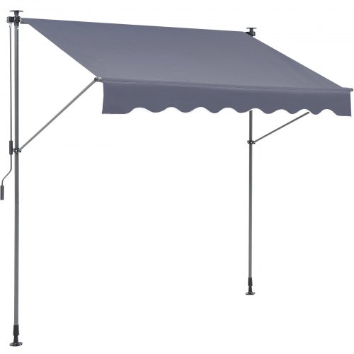 VEVOR Balkonmarkise 3x1,2m Gelenkarm Markise höhenverstellbar von 2,2 bis 3,1m Klemmmarkise Einziehbar Stahl Aluminium 180G doppelseitige PU-Beschichtung Sonnenmarkise Balkon Terrassenmarkise