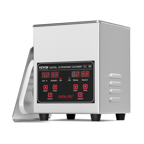 

VEVOR Ultraschallreiniger 1,3 L professionelle 60 W Reinigungsmaschine mit Timer & Heizung, digitaler 40-kHz-Ultraschallreiniger mit Korb für Uhrgläser Schmuckhalter Industrieteile Werkzeuge Brillen
