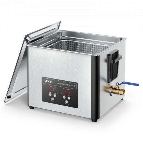 

VEVOR 15 L Ultraschallreiniger, professionelle Ultraschallreinigungsmaschine mit Reinigungskorb & Digitalanzeige, 240 W Edelstahl 40 kHz Industrielle Reinigungsmaschine für Teile Vergaser Instrumente