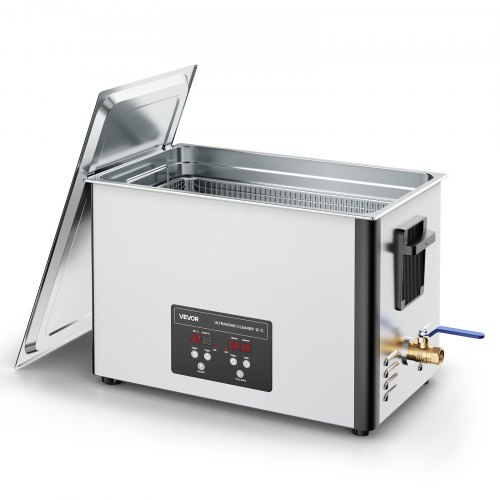 

VEVOR 30 L Ultraschallreiniger, professionelle Ultraschallreinigungsmaschine mit Reinigungskorb & Digitalanzeige, 480 W Edelstahl 40 kHz Industrielle Reinigungsmaschine für Teile Vergaser Instrumente