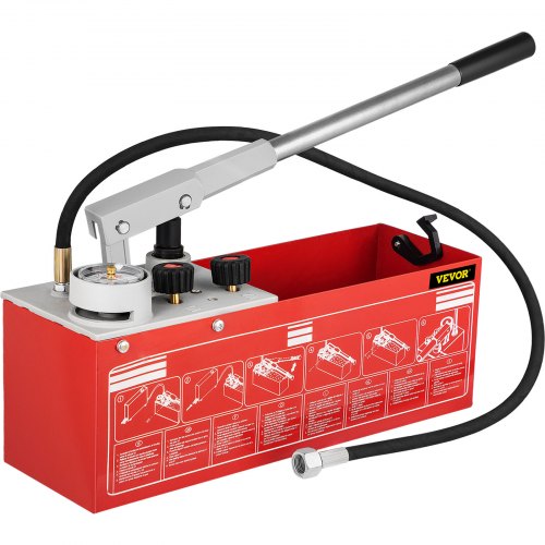 

VEVOR Prüfpumpe Abdrückpumpe Druckprüfpumpe Füllpumpe Befüllpumpe Druckprobepumpe Hydrostatische Testpumpe Hydraulikdruckprüfpumpe 60 bar / 860 psi / 6 MPa Wasserdruckprüfer 12 L Tankvolumen