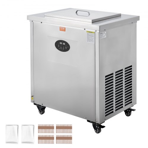 

VEVOR Kommerzielle Eismaschine, 2 Formen-Set – 52-teiliges Eismaschine zum Herstellen von Eis am Stiel, Eislutscher aus Edelstahl, Eismaschine für Eisstäbchen für Bars, Cafés, Milchteeläden