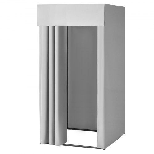 VEVOR Umkleidekabine tragbarer Umkleideraum mit dicken Polyestervorhängen, Sichtschutz mit Beschattungsvorhang & Haken, für Boutiquen Einkaufszentren Schneidereien 99 x 99 x 198 cm (Grau-Weiß)