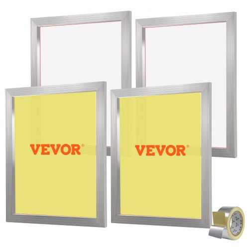 VEVOR 4 Stk. Aluminiumlegierung Siebrahmen Siebdruckpresse 50,8 x 61 cm, Siebdruckmaschine Zubehör 355 Mesh, Säureresistenz & nicht Verformbar für Kissenbezügen, Stoffen, Papier, Kopierpapier usw.