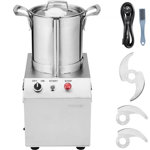 

VEVOR Küchenmaschine Gemüsezerkleinerer Lebensmittelechter Edelstahl-Mixer 4L