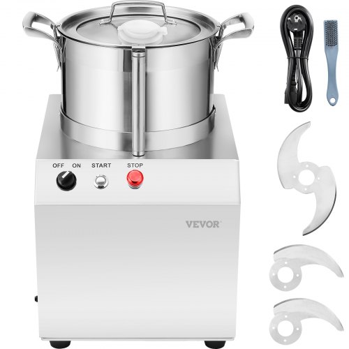 

VEVOR Küchenmaschine Gemüseschneider 6L Lebensmittelechter Edelstahl-Mixer