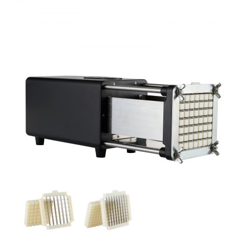 

VEVOR Elektrischer Pommes Frites Schneider Kartoffelschneider mit 1/2 & 3/8 Zoll Klingen Edelstahl, Kartoffelschneider und Zerkleinerer mit Anti-Rutsch-Füßen, für Kartoffeln Pommes Frites Gemüse