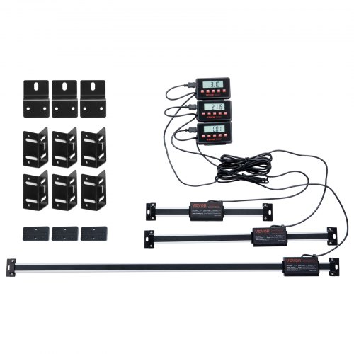 

VEVOR Digitalanzeige 15,24 cm & 30,5 cm & 61 cm Linearmaßstab 3-Achsen-DRO-Display-Kit